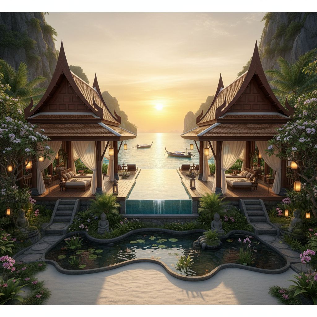Embracing Serenity: The Luxurious Thai-Style Tropical Beach Villa